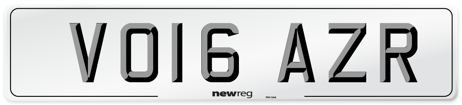 VO16 AZR Number Plate from New Reg